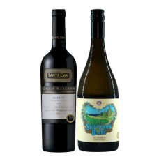 Pack 6 botellas de Santa Ema Gran Reserva Merlot + 6 Casa Marin Lo Abarca Gran Reserva Sauvignon Blanc ($4.990 c/u)  