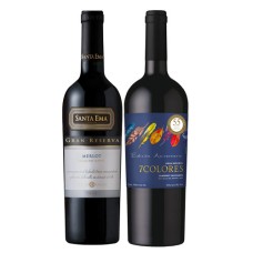 Pack 6 botellas Santa Ema Gran Reserva Merlot  + 6  botellas 7 Colores Gran Reserva Cabernet Sauvingnon 