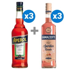 Pack 3 botellas Ramazzotti + 3 Aperol ($8.990 c/u)