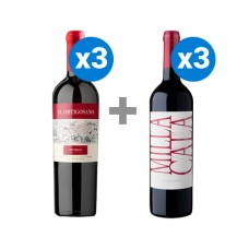 Pack 3 botellas El Ortigosano, Vino ícono de Viña Undurraga + 3 Milla Cala Viña Vik, Ensamblaje ($19.990 c/u)