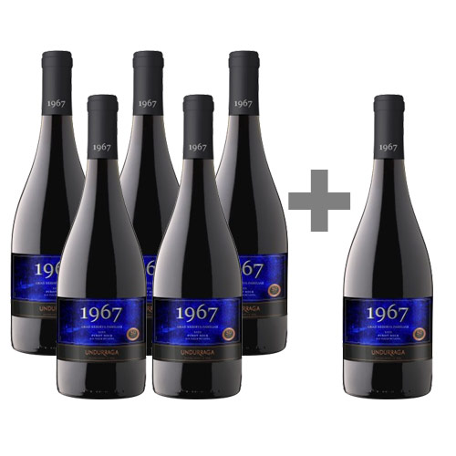 Caja 6 unidades Undurraga 1967, Gran Reserva Familiar, Pinot Noir ($4.991 c/u) 5*6 (Pague 5, lleve 6)