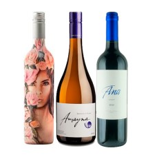 Pack 1 botella Piu Belle Rose, VIK + 1 Amayna Sauvignon Blanc, Garces Silva + 1 Ana Carmenere , Bauza