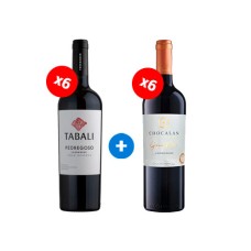 Pack 6 botellas Tabali Gran Reserva Pedregoso Carmenere + 6 botellas Chocalan Grand Cuvée Carmenere ($4.990 c/u)