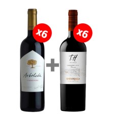 Pack 6 botellas Arboleda Carmenere + 6 Undurraga TH Carmenere ($7.990 c/u) 