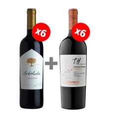 Pack 6 botellas Arboleda Carmenere + 6 Undurraga TH Cabernet Sauvignon ($7.990 c/u) 