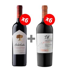Pack 6 botellas Arboleda Cabernet Sauvignon + 6 Undurraga TH Cabernet Sauvignon ($7.990 c/u) 