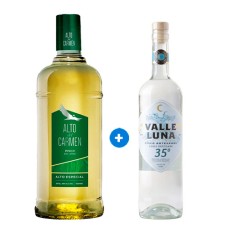 Pisco Alto del Carmen 1.000cc 35° + Pisco Valle Luna 35° doble destilado 750cc ( Semanal)