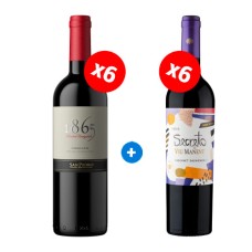 Pack 6 botellas San Pedro 1865,  Carmenere + 6 Viu Manet Secreto Gran Reserva, Cabernet  ($6.990 c/u) 