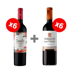 Pack 6 botellas Marques Cabernet Sauvignon + 6 Secreto Viu Manet Malbec ($6.990 c/u) 