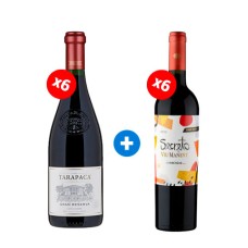 Pack 6 Botellas Gran Reserva Tarapaca Carmenere +  6 Botellas Viu Manent Secreto Carmenere ($4.990 c/u)