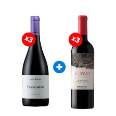 Pack 3 Botellas Presumido Carmenere + 3 Botellas de Coyam ($12.900 c/u)