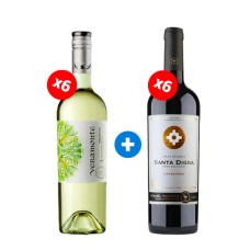 Pack 6 Botellas Veramonte Reserva Sauvignon Blanc +  6 Botellas Miguel Torres Digna Carmenere ($3.990 c/u)