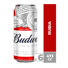 Caja de 6 unidades Cerveza Budweiser 473cc ($1.190 c/u)