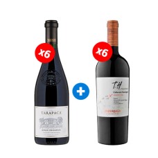 Pack 6 botellas Undurraga TH Cabernet Sauvignon + 6 Tarapacá GR Carmenere ($6.990 c/u)