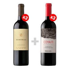 Pack 3 Memorias, Viña el Principal + 3 Coyam, Viña Emiliana ($14.990 c/u) Semanal