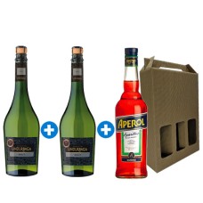 Pack 2 botellas Undurraga Brut + 1 Aperol + Caja de cartón 3 botellas (R)