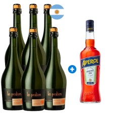 Caja 6 Espumantes Las Perdices Brut Nature, Método Tradicional, Argentino. (+ Aperol de Regalo) Semanal