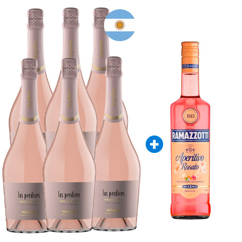 Caja 6 Espumante Las Perdices Brut Rosé (+ Ramazzoti de Regalo) Semanal Caja 6 Espumante Las Perdices Brut Rosé (+ Ramazzoti de Regalo) Semanal