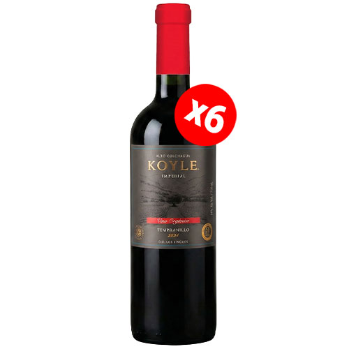 Caja de 6 botellas de Vino Koyle Imperial Tempranillo vino orgánico ($8.990 c/u) Caja de 6 botellas de Vino Koyle Imperial Tempranillo vino orgánico ($8.990 c/u)