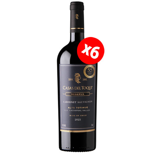 Caja de 6 unidades Casas del Toqui Reserva Cabernet Sauvignon ($4.290 c/u) Caja de 6 unidades Casas del Toqui Reserva Cabernet Sauvignon ($4.290 c/u)
