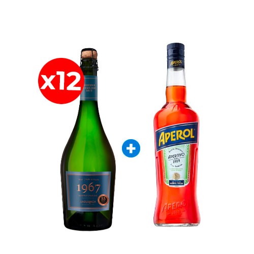 Pack de 12 Espumante Undurraga 1967, Reserva Familiar Brut Método Charmat + Aperol de Regalo Pack de 12 Espumante Undurraga 1967, Reserva Familiar Brut Método Charmat + Aperol de Regalo