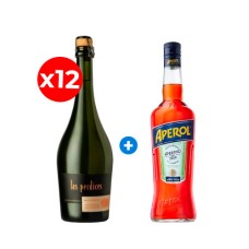 Pack de 12 Espumante Las Perdices Brut Nature, Método Tradicional, Argentino + Aperol de Regalo Pack de 12 Espumante Las Perdices Brut Nature, Método Tradicional, Argentino + Aperol de Regalo