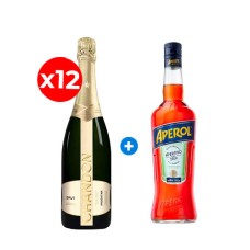 Pack de 12 Espumante Chandon Brut, Reserva Familiar Brut Método Charmat + Aperol de Regalo