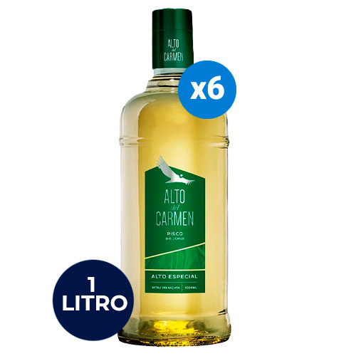 Caja de 6 unidades Pisco Alto del Carmen 1.000 cc ($5.990 c/u) Caja de 6 unidades Pisco Alto del Carmen 1.000 cc ($5.990 c/u)