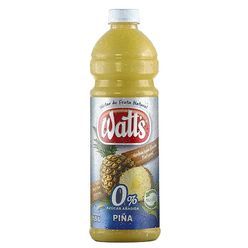 Jugo de Piña 0% azucar añadida Watt´s, 1.5 lts Jugo de Piña 0% azucar añadida Watt´s, 1.5 lts