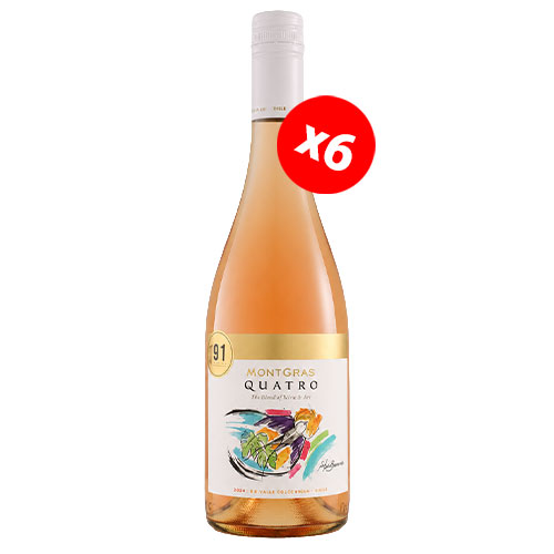 Caja de 6 unidades MontGras Quatro Blend Blanco ($4.990 c/u) Caja de 6 unidades MontGras Quatro Blend Blanco ($4.990 c/u)