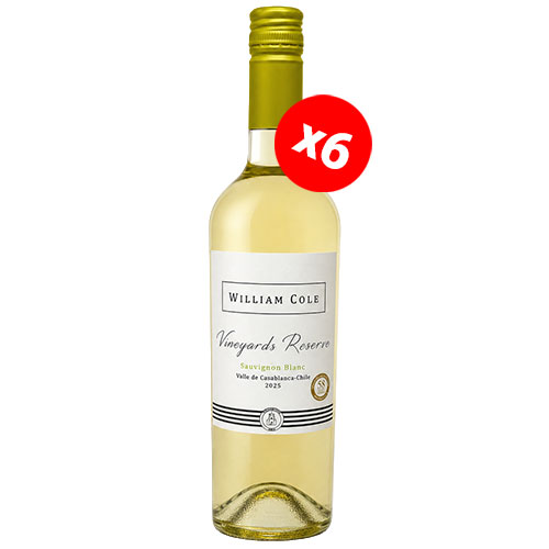 Caja de 6 Unidades Vino William Cole Vineyards Reserve Sauvignon Blanc ($3.990 c/u) Caja de 6 Unidades Vino William Cole Vineyards Reserve Sauvignon Blanc ($3.990 c/u)