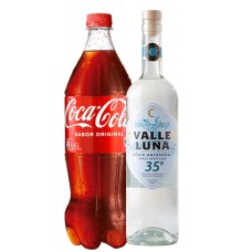 Pack Pisco Artesanal Valle Luna doble destilado 35° + Coca-Cola Normal 1.5lt Pack Pisco Artesanal Valle Luna doble destilado 35° + Coca-Cola Normal 1.5lt