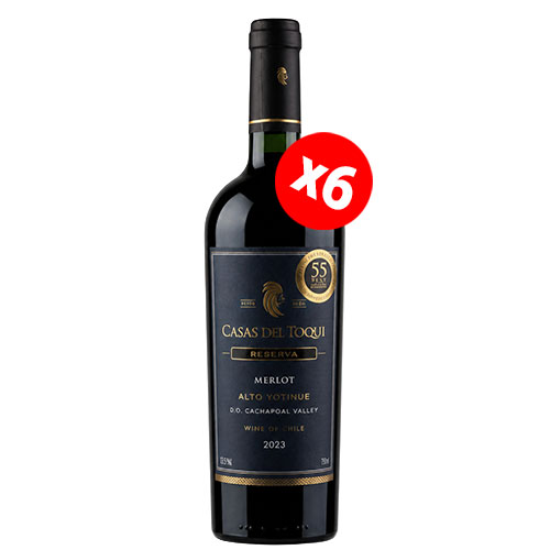 Caja de 6 unidades Casas del Toqui Reserva Merlot ($3.990 c/u) Caja de 6 unidades Casas del Toqui Reserva Merlot ($3.990 c/u)
