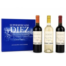 Mix de 3 vinos William Cole Vineyards Reserve + caja regalo Diez