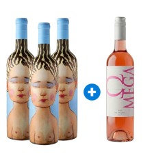 Pack de 3 Vinos La Piu Belle Ensamblaje Vik + Omega Rosé de regalo