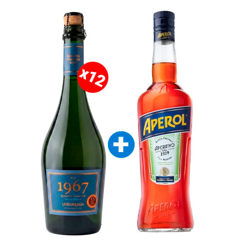 Pack de 12 Espumante Undurraga 1967, Reserva Familiar Brut Método Charmat + Aperol de regalo Pack de 12 Espumante Undurraga 1967, Reserva Familiar Brut Método Charmat + Aperol de regalo