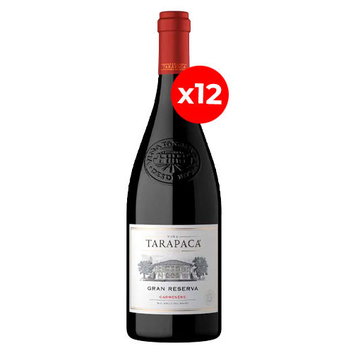 Pack 12 unidades de Gran Reserva Tarapacá carmenere ($5.990 c/u) Pack 12 unidades de Gran Reserva Tarapacá carmenere ($5.990 c/u)