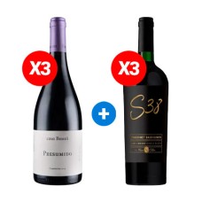 Pack 3 Botellas Presumido Carmenere + 3 Single Block, S38 Cabernet Sauvignon, Viña Casa Silva