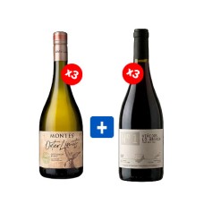 Pack 3 botellas Montes Outer limits Sauvignon Blanc + 3 Lo Abarca N°1, Pinot Noir ($9.990 c/u) Semanal