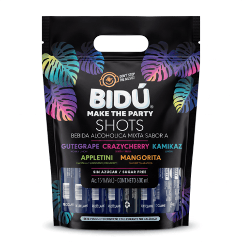 Bidú Shots de Vodka Make The Party Pack 5 Sabores Sin Azúcar 15° 600 ml