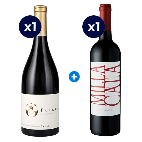 Pack de 1 Botella de Pangea Syrah + 1 botella de Milla Cala de Regalo Pack de 1 Botella de Pangea Syrah + 1 botella de Milla Cala de Regalo